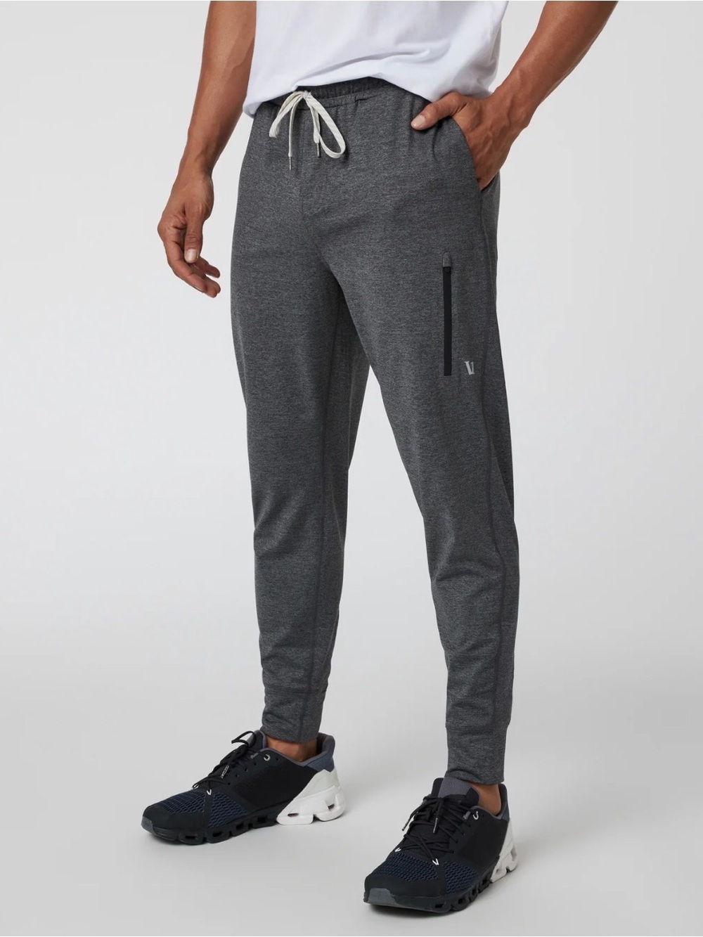 Vuori Sunday Performance Jogger Pants Men XL Heather Gray Stretch Active Running